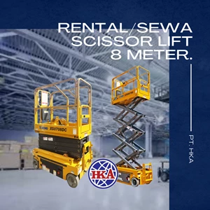 Sewa Scissor Lift Lamongan 8 - 16 Meter Harian Mingguan Bulanan